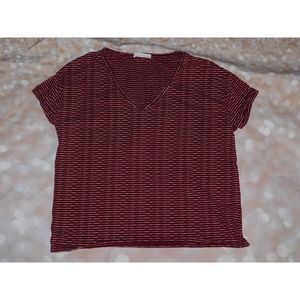 Zara Trafaluc Womens Size: S Fall / Winter Collection V-Neck Maroon Shirt